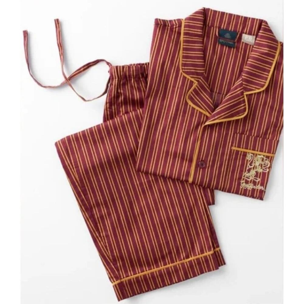 Pottery Barn Teen Harry Potter Gryffindor House Sateen Pajama Set Size Medium